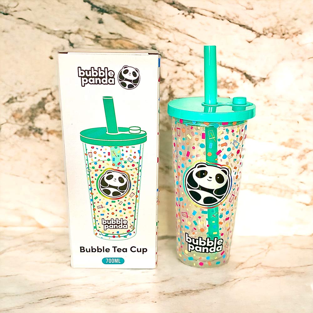 Bubble Panda Cup & Straw Set