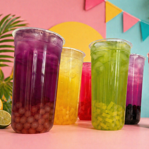 4 Bubble Tea Cups